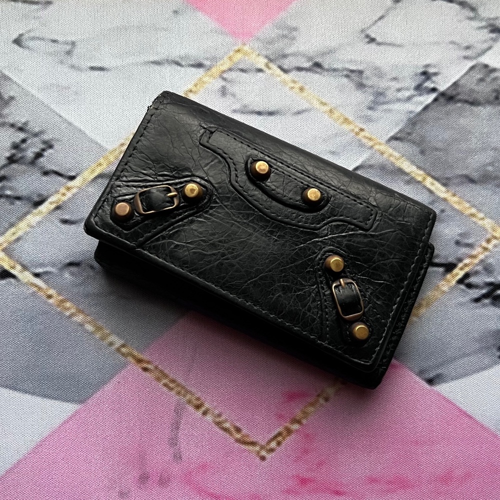 *VINTAGE* Balenciaga Osaka Keycase Black/Gold Lambskin *GREAT CONDITION*